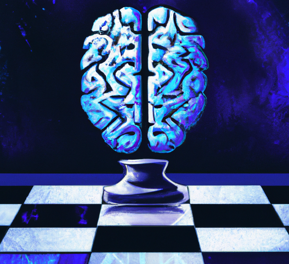 A Brain in the Form of a chess piece on the board