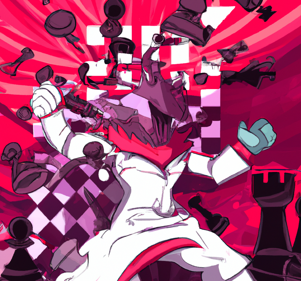 A chess player raging and throwing around pieces