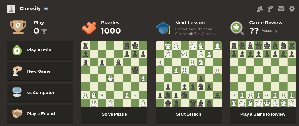 playing online chess together with a friend on chess.com
