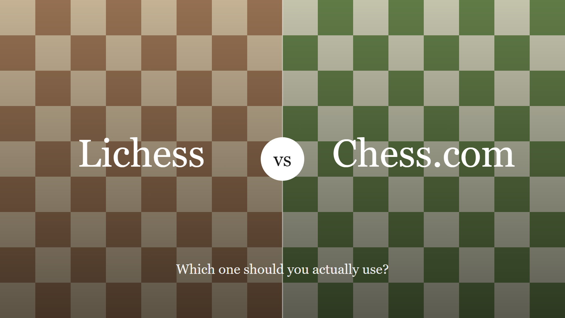 Lichess and Chess.com board colours side by side